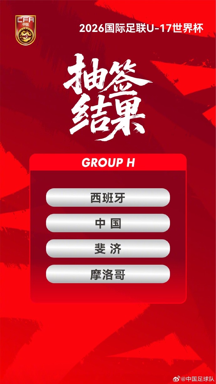 U17世界杯抽签:国少遇西摩斐济,马德兴解读签运
