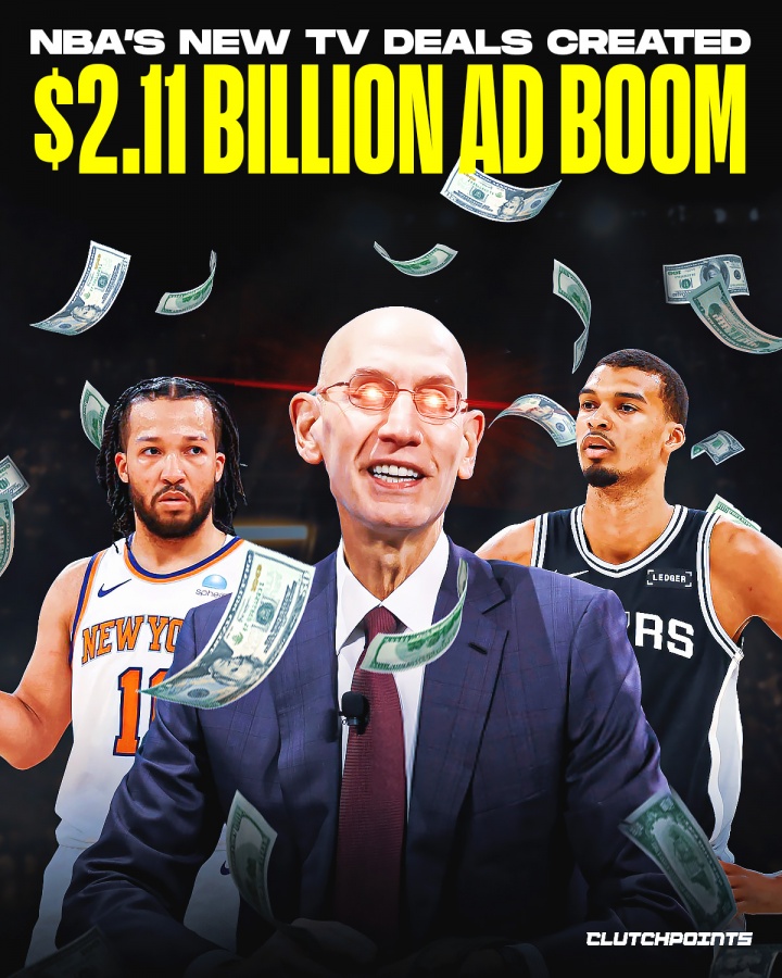 萧华稳如泰山?NBA新版权协议生效首赛季 广告收入飙升至21亿美元